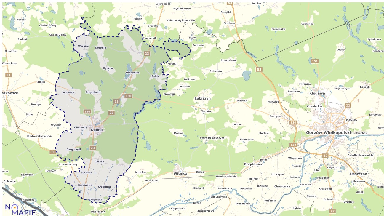 Mapa uzbrojenia terenu Dębna